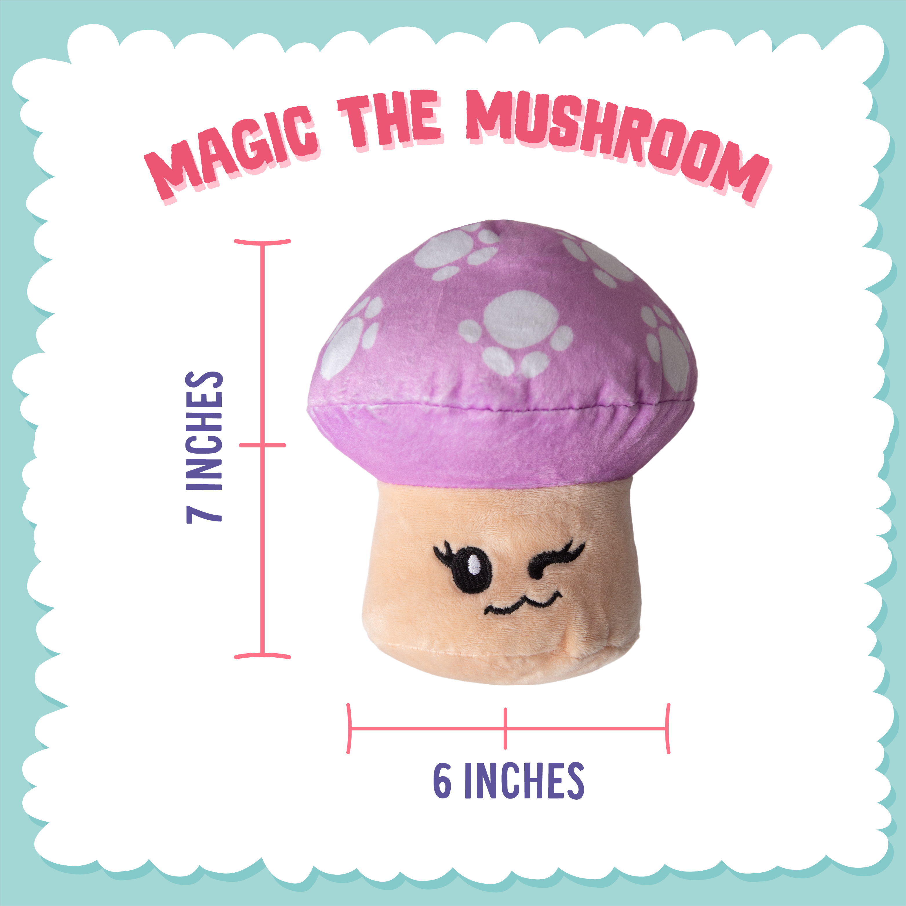 SnugArooz Magic the Mushroom Plush Dog Toy 7"