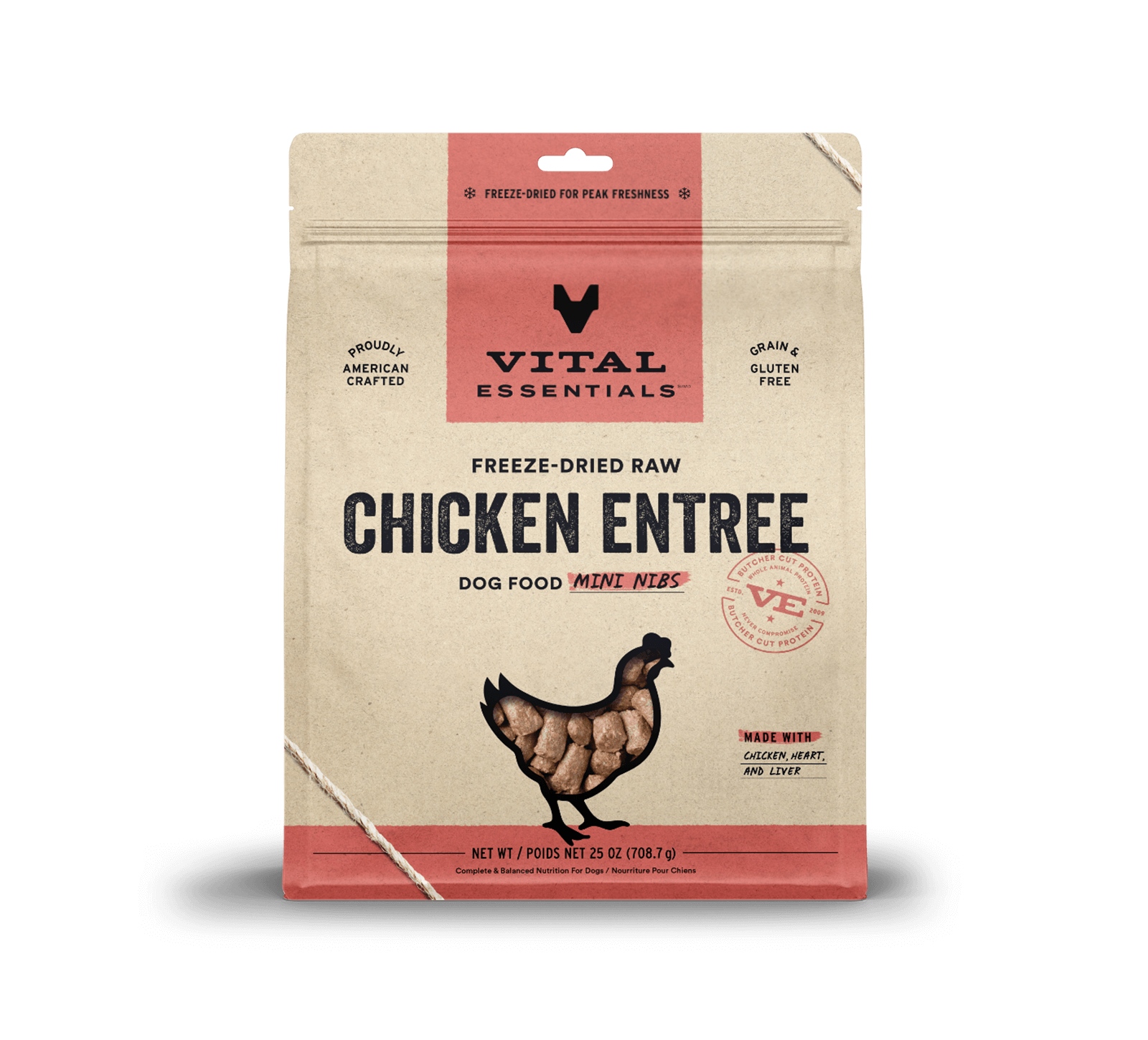 Vital Essentials Raw Chicken FD Dog Food Mini Nibs 25 oz