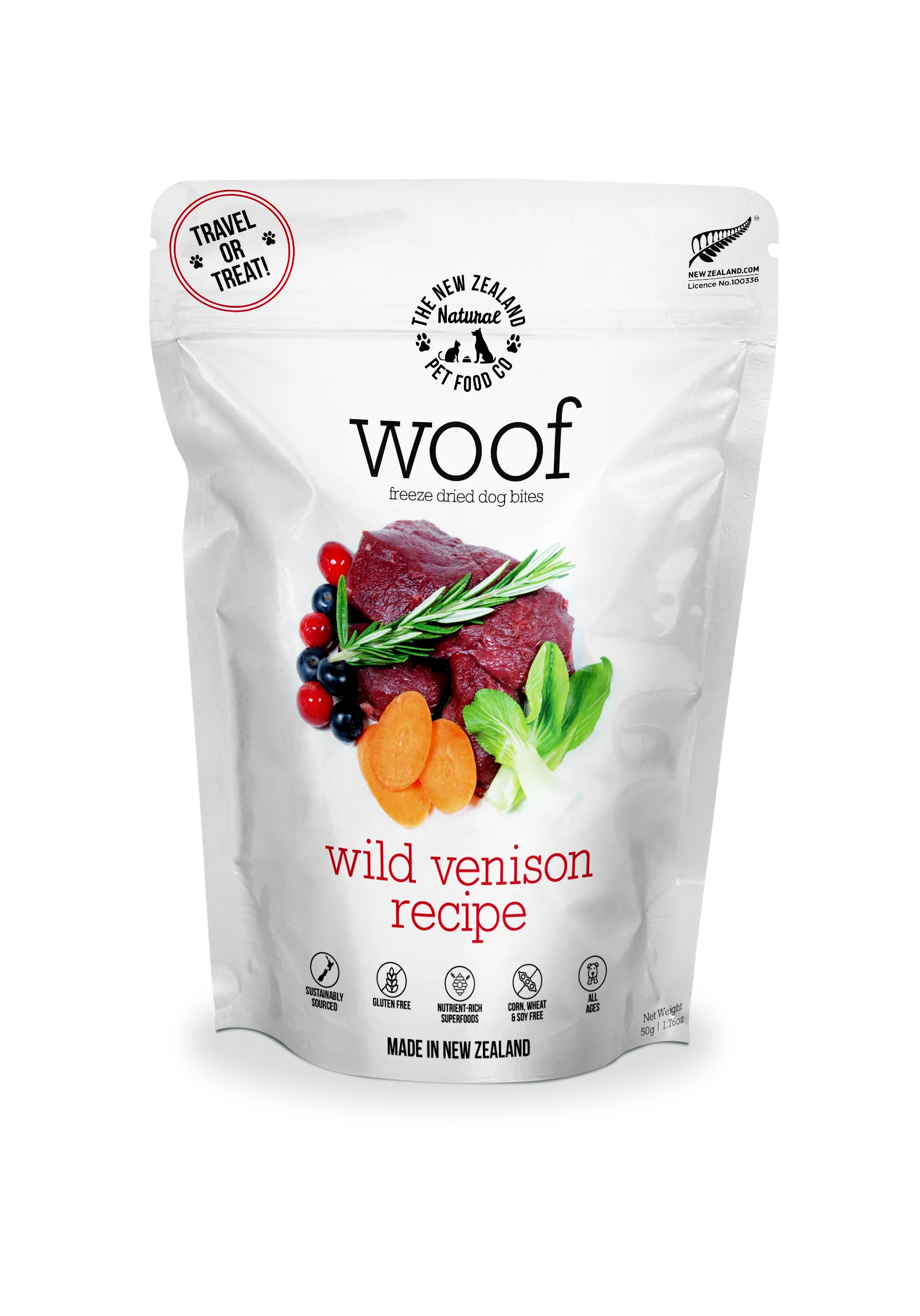 New Zealand Woof Wild Venison Freeze Dried Dog Bites