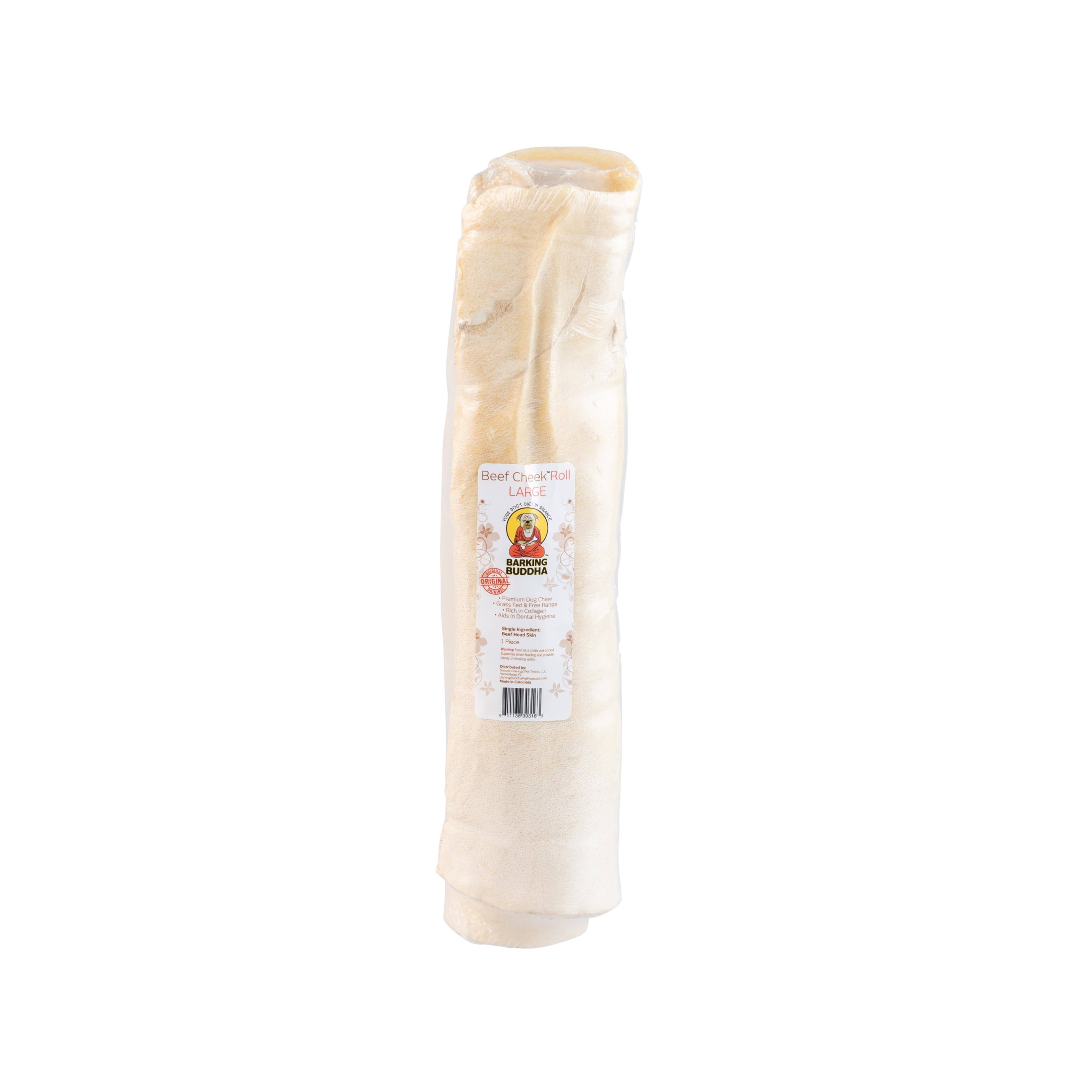Natural Cravings Pet Treats LLC - Barking Buddha Beef Cheek Roll Large