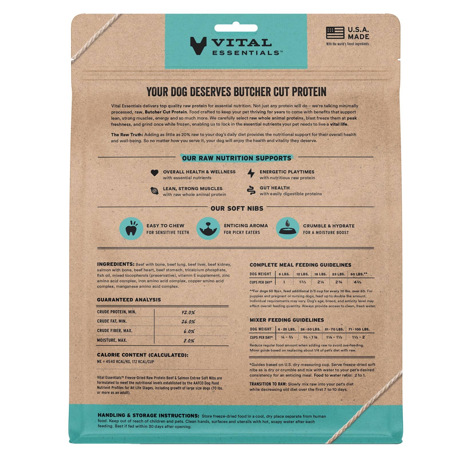 Vital Essentials Beef Salmon Entree Soft Nibs 14oz