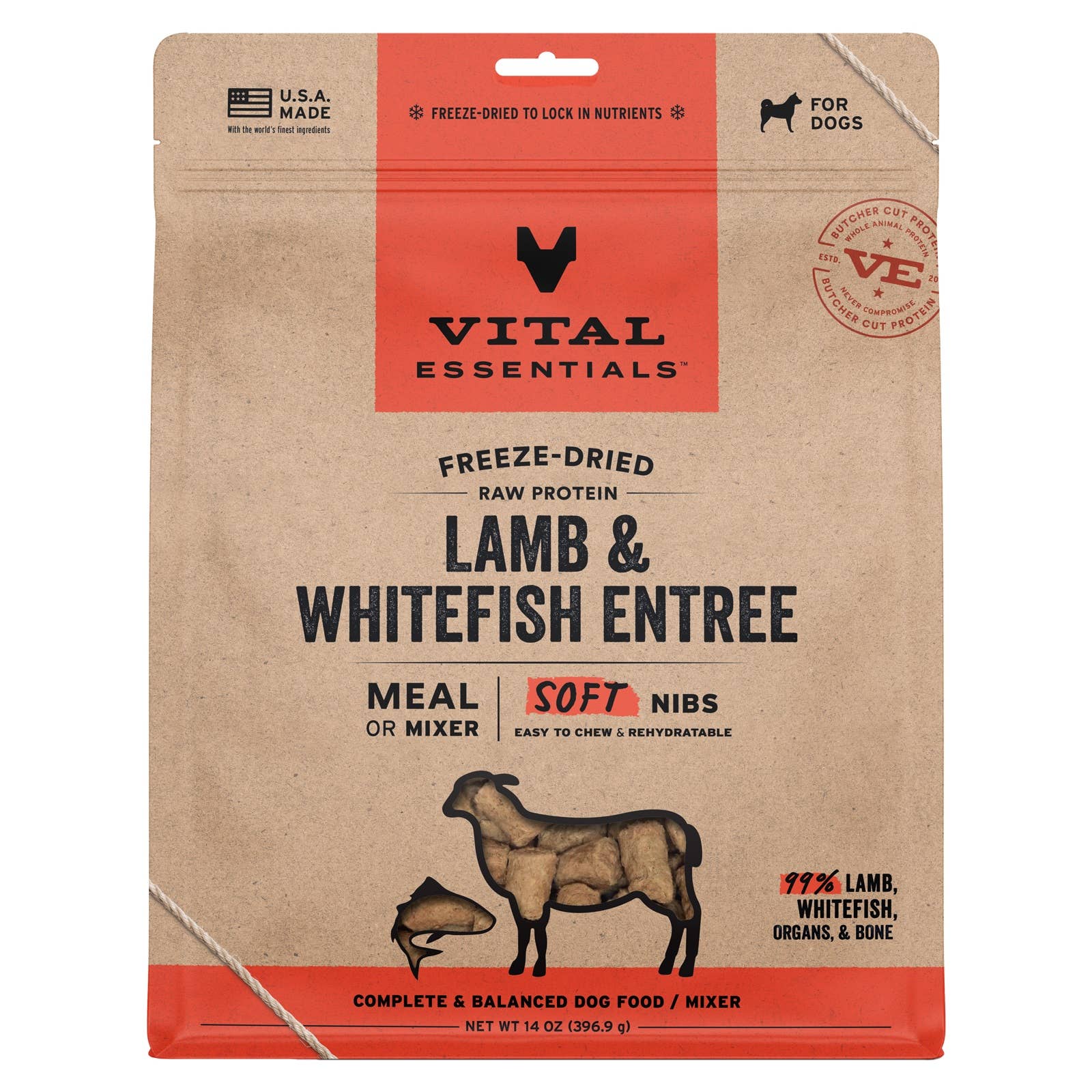 Vital Essentials Lamb Whitefish Entree Soft Nibs 14oz
