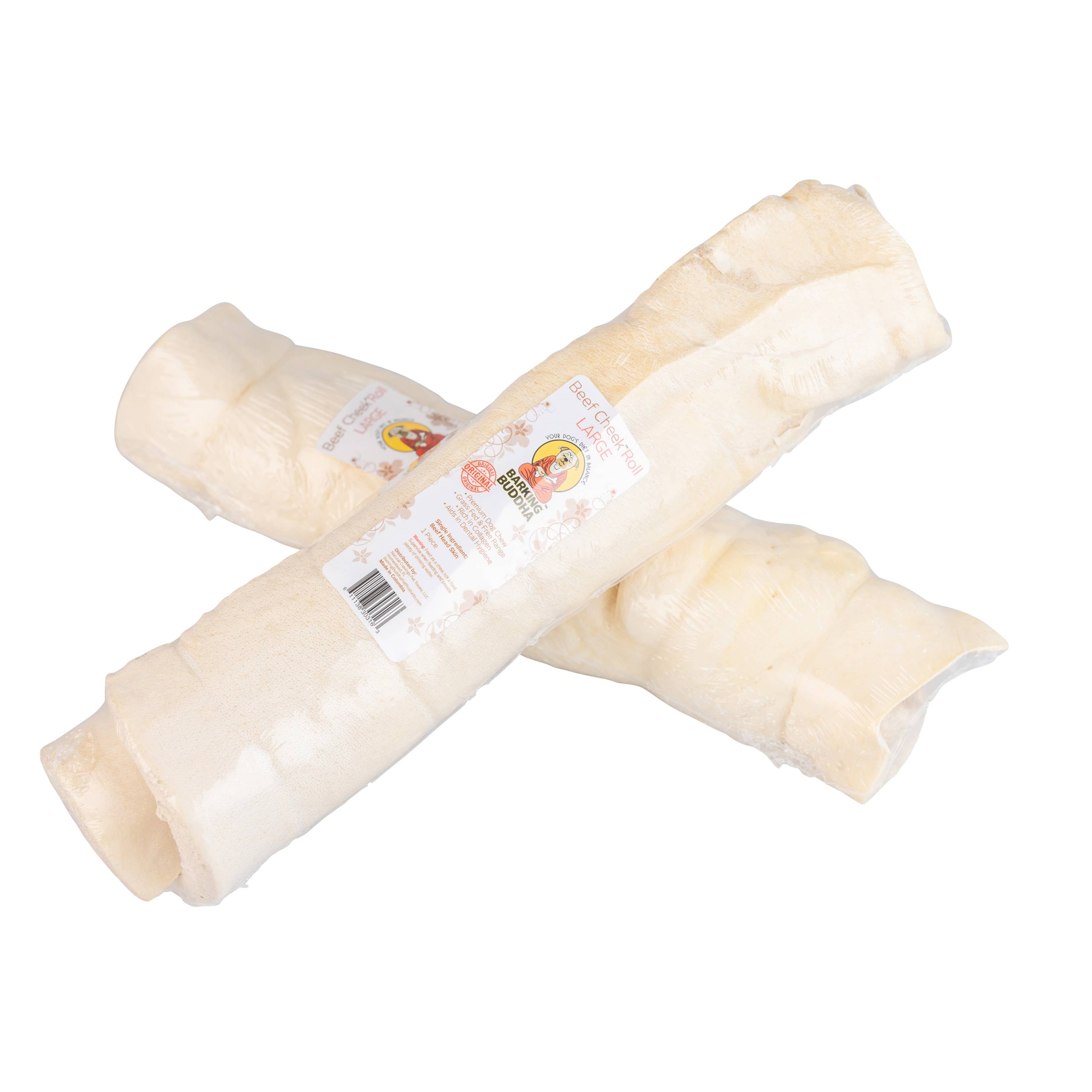Natural Cravings Pet Treats LLC - Barking Buddha Beef Cheek Roll Large