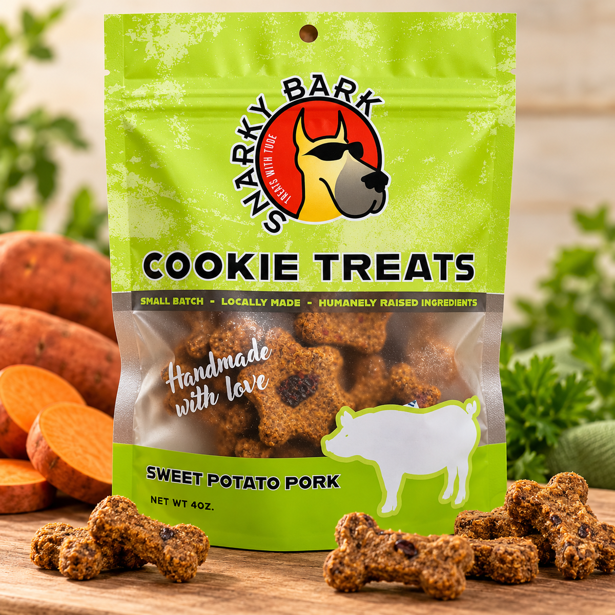 Snarky Bark Sweet Potato Pork Cookie Treats