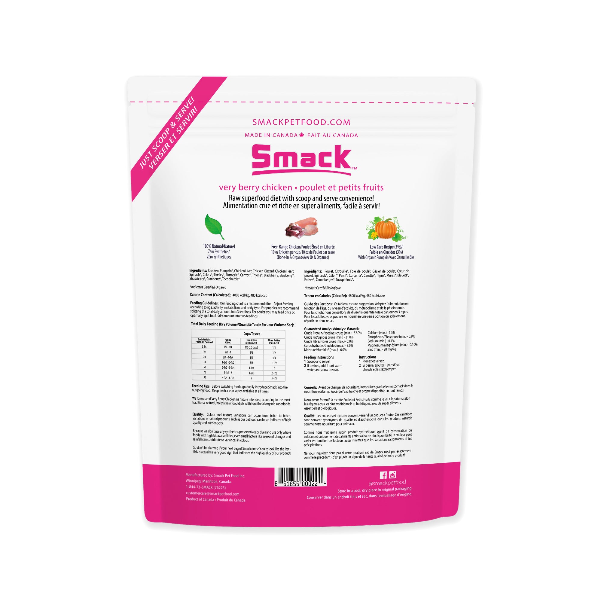 Smack Raw Dehydrated Berry Chicken Super Food